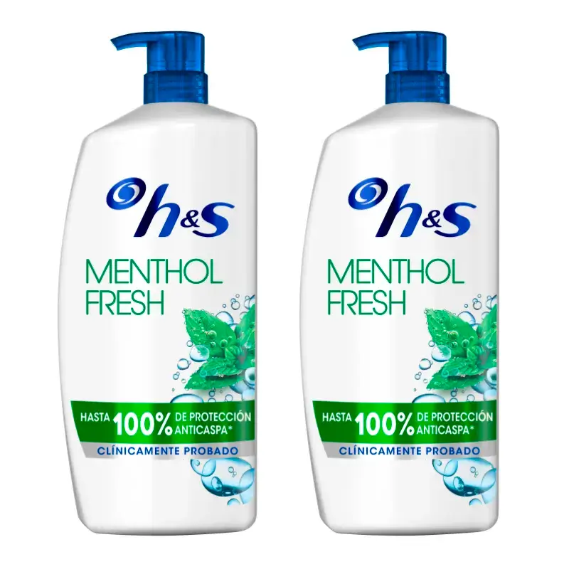 H&S Menthol Champú, Pack 2 x 1000 ml