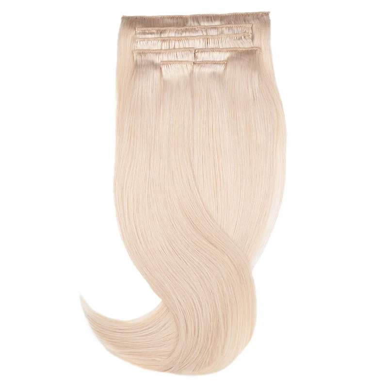 20" Human Hair 7pc Clip In - #60A Platinum Blonde