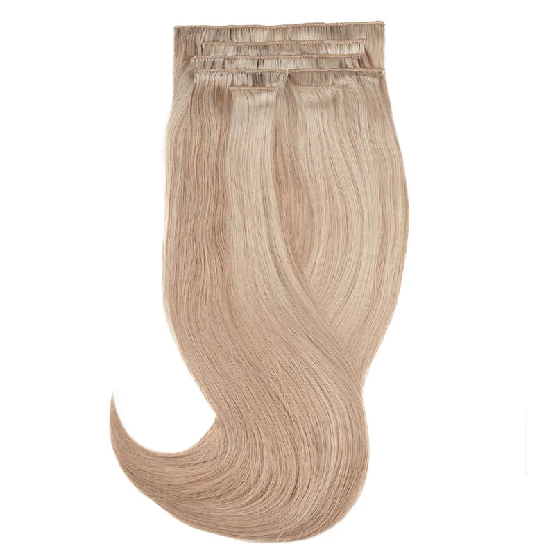 20" Human Hair 7pc Clip In - #613/10 Light Blonde/Light Caramel