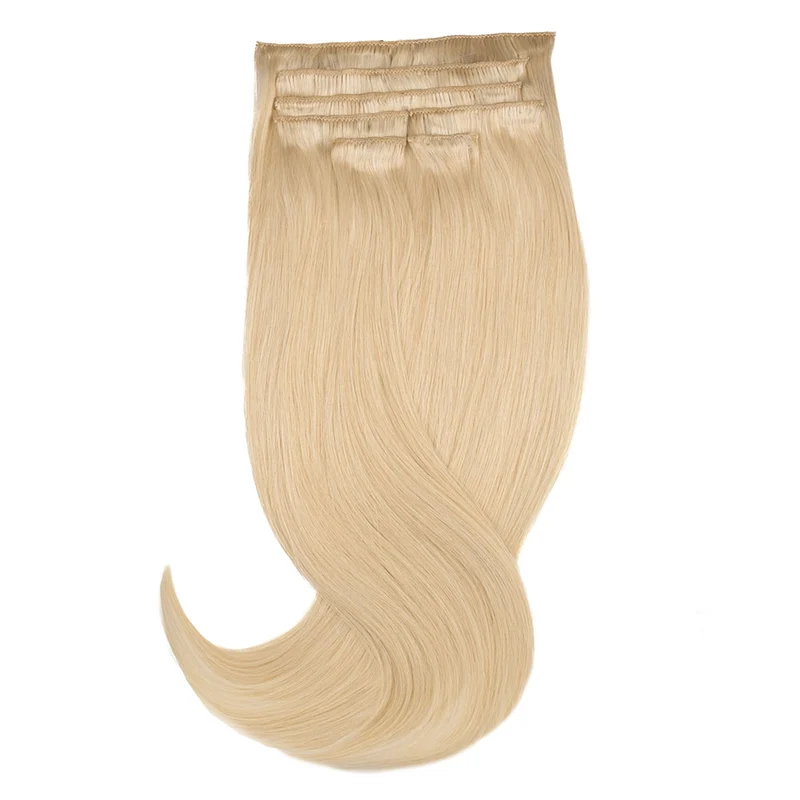 20" Human Hair 7pc Clip In - #613 Light Blonde