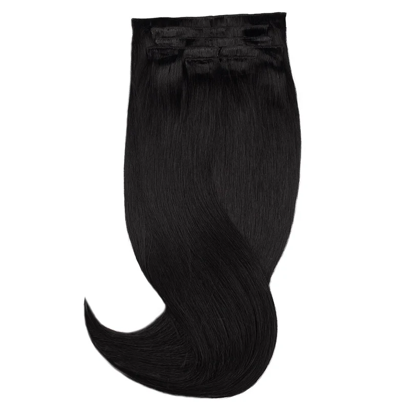 20" Human Hair 7pc Clip In - #1 Black