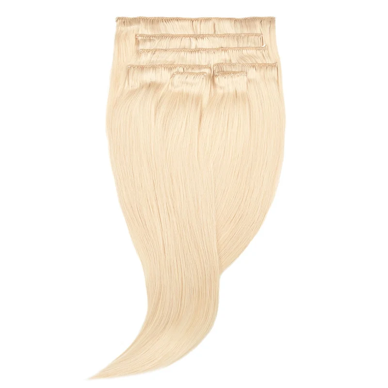 16" Human Hair 7pc Clip In - #613 Light Blonde