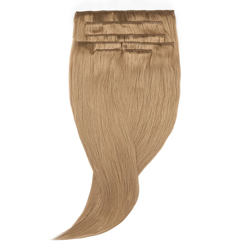 16" Human Hair 7pc Clip In - #10 Light Caramel