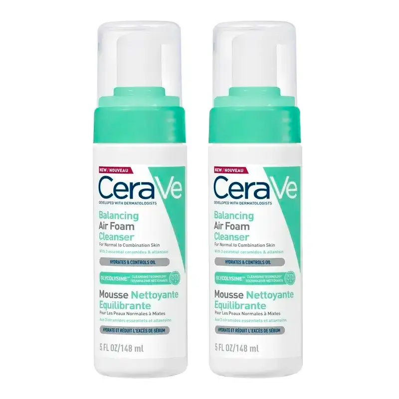 CeraVe Limpiador Air Foam Reequilibrante , Pack 2 x 148 ml