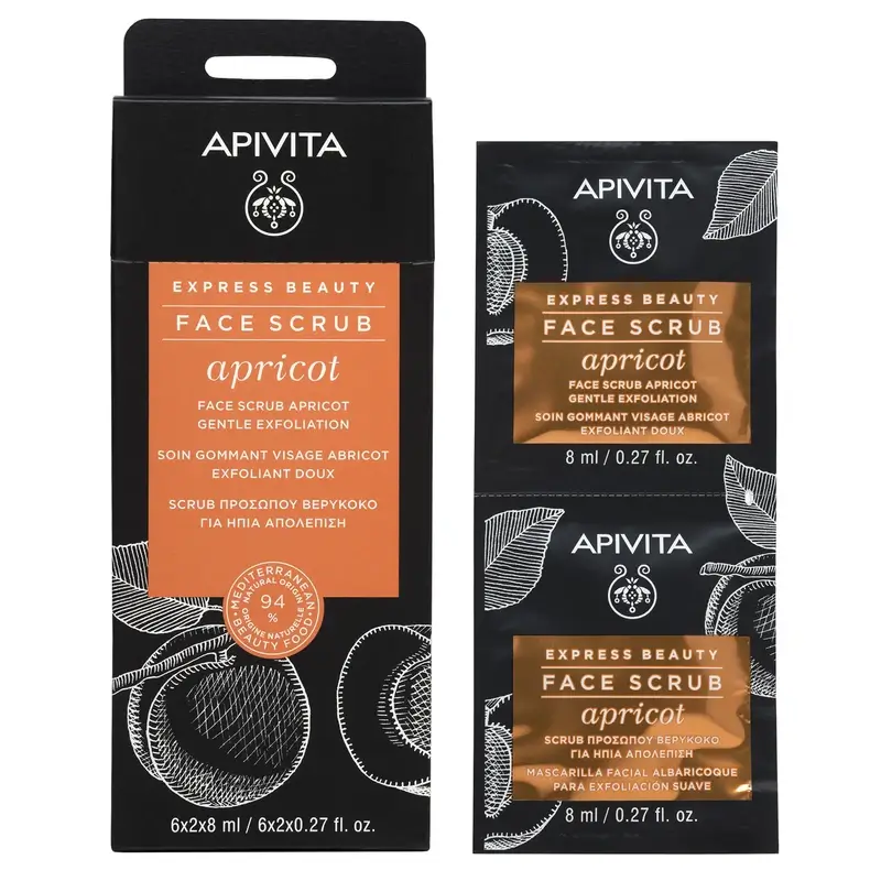 Apivita Express Beauty Exfoliante Albaricoque, 2x8 ml