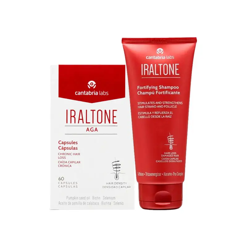 Iraltone Pack Aga 60 Cápsulas + Champú 200 Ml
