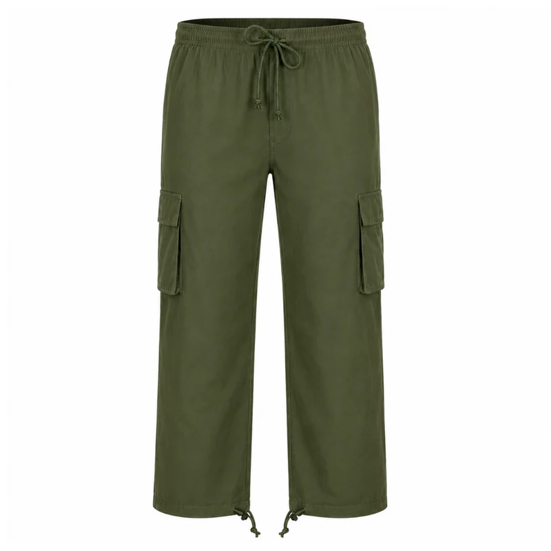 Miomu Pantalón Tipo Cargo para Hombre, Verde Olivo