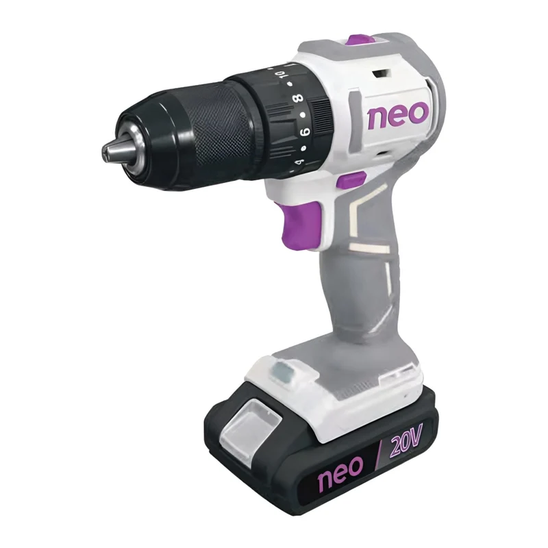 Neo Taladro Percutor Inalámbrico 1/2" + Set Accesorios, TP-1013/1/20-K1
