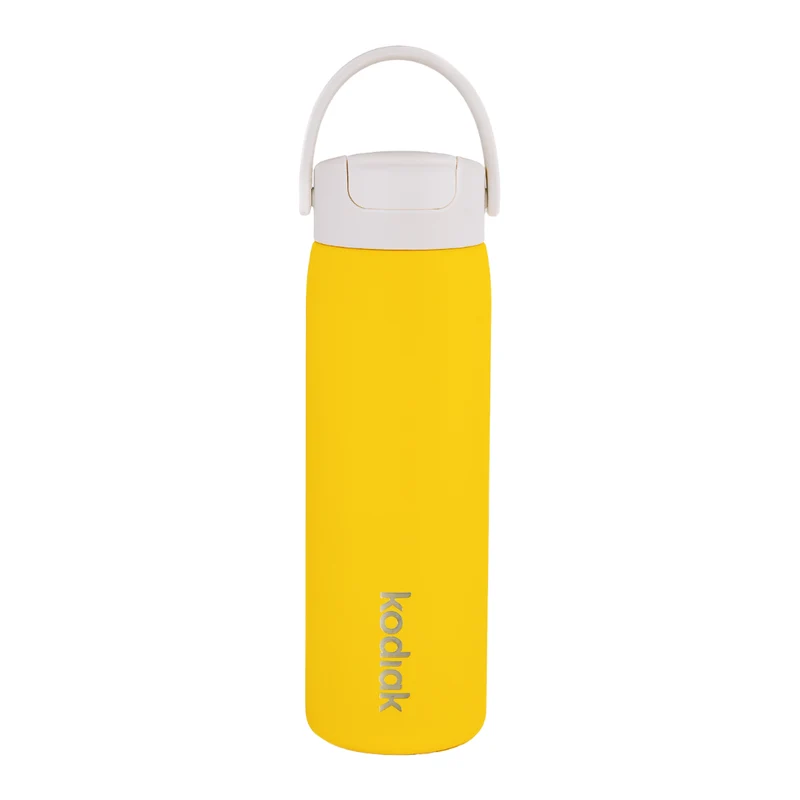 Kodiak Impact 710ml Insulated Stainless Steel Bottle with Straw Lid - Yellow Noa