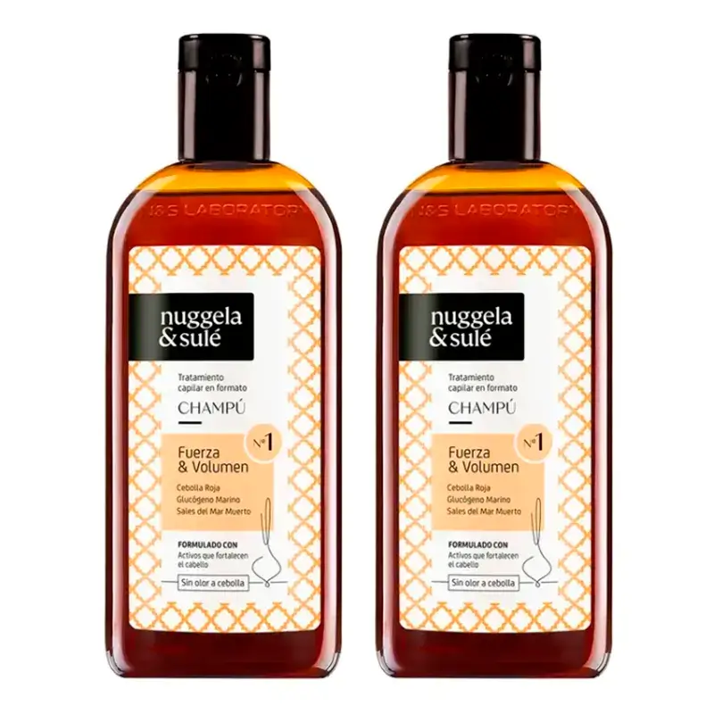 Nuggela & Sule Champu Premium Extracto de Cebolla Cabello Debil y Graso, Pack 2 x 250 ml