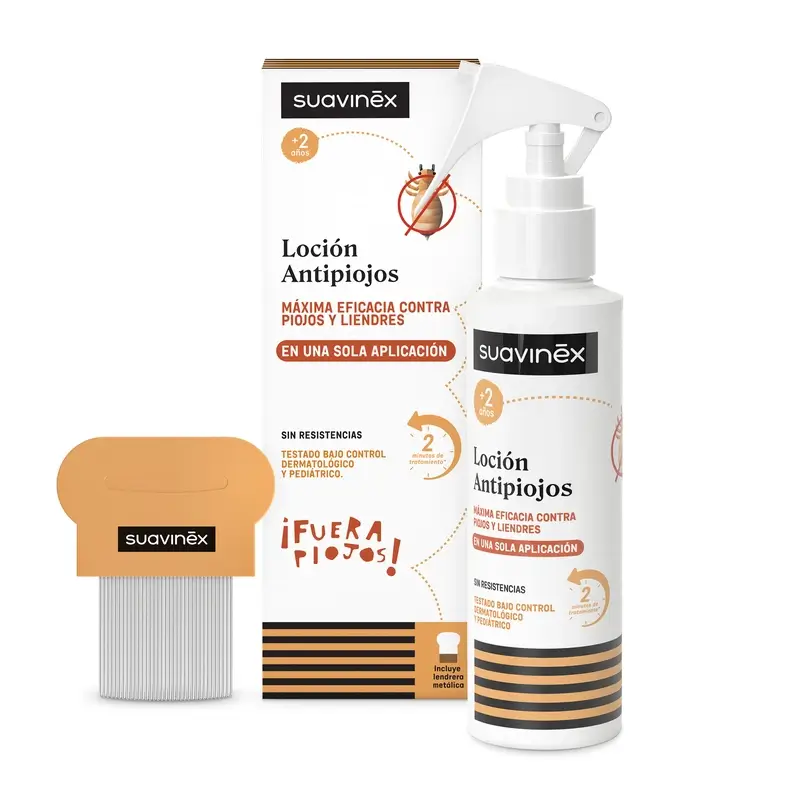 Suavinex Pack Loción Antipiojos 125 Ml + Lendrera, +2 Años