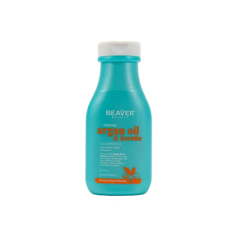 Beaver Minitalla Champú Reparador Argan Oil & Keratin , 60 ml