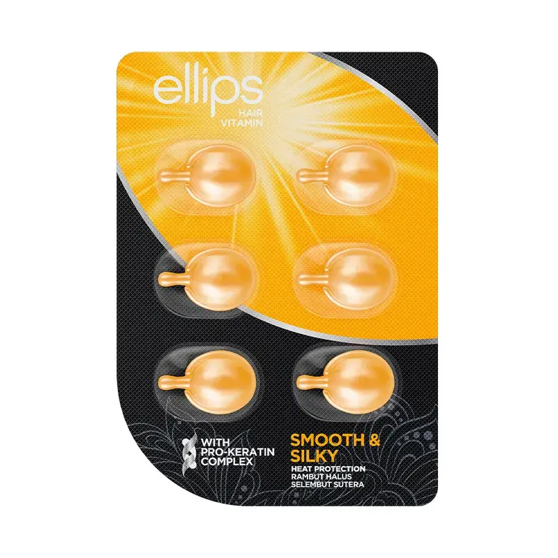 Ellips Vitamina Capilar Pro-Keratina Amarilla Cabello Suave Y Sedoso , 6 cápsulas