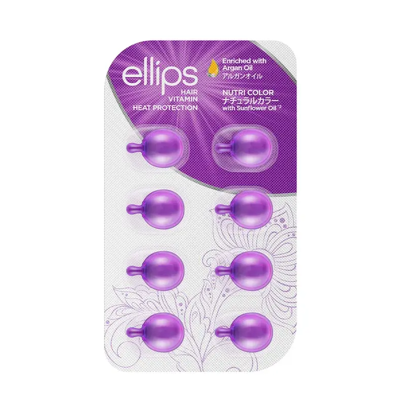 Ellips Vitamina Capilar Aceite De Argán Lila Nutricolor , 8 cápsulas