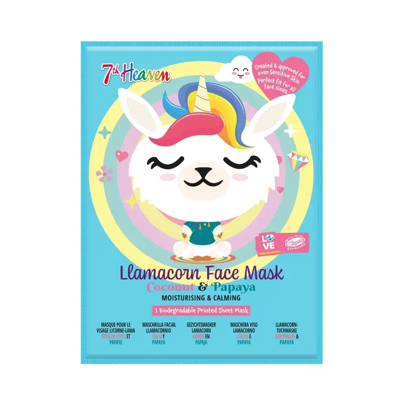 7 Heaven Mascarilla De Tela Animal Mask Lamacorn , 2 unidades