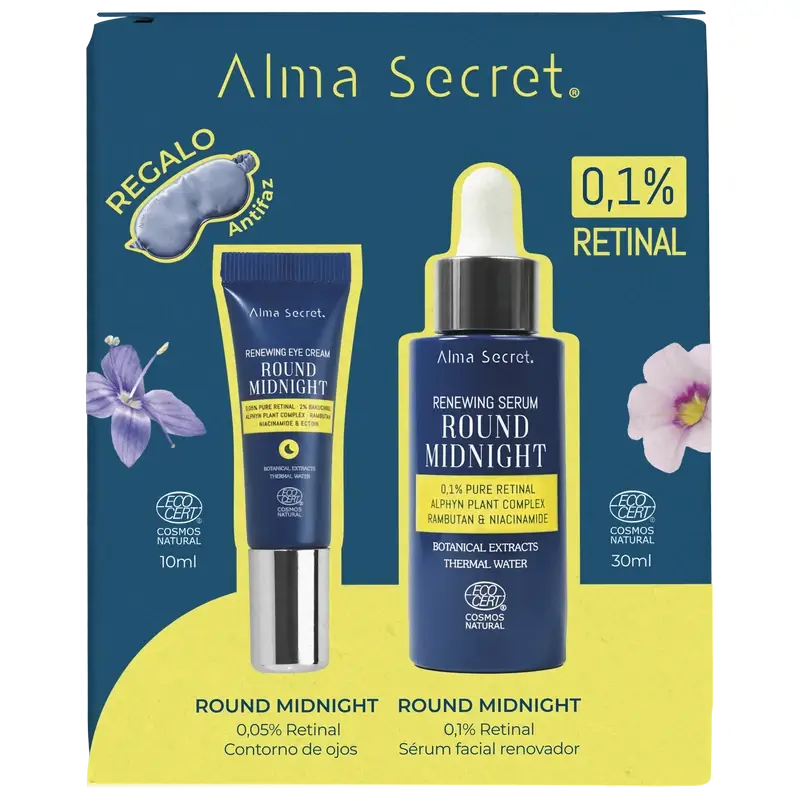 Alma Secret Pack Sérum Retinal 0,1% 30 Ml + Contorno Ojos Retinal 10 Ml + Antifaz