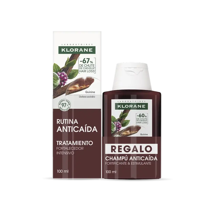 Klorane Pack Tratamiento Intensivo Anticaida + Champú Quinina 100 Ml